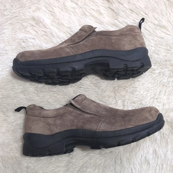 Duluth Brown Wild Boar Suede Mocs Slip Resistant Loafers Size 10 - Picture 3 of 8